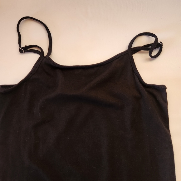 Stripe & Stare Spaghetti Stap Black Bodysuit Super Soft Size XS - Picture 4 of 12